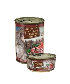 Natural Woodland Paté de Jabalí con Calabacín y Tomate, alimento húmedo completo para perro
