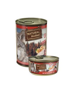 Natural Woodland Paté de Pato con Albaricoque y Trufa, alimento húmedo completo para perro