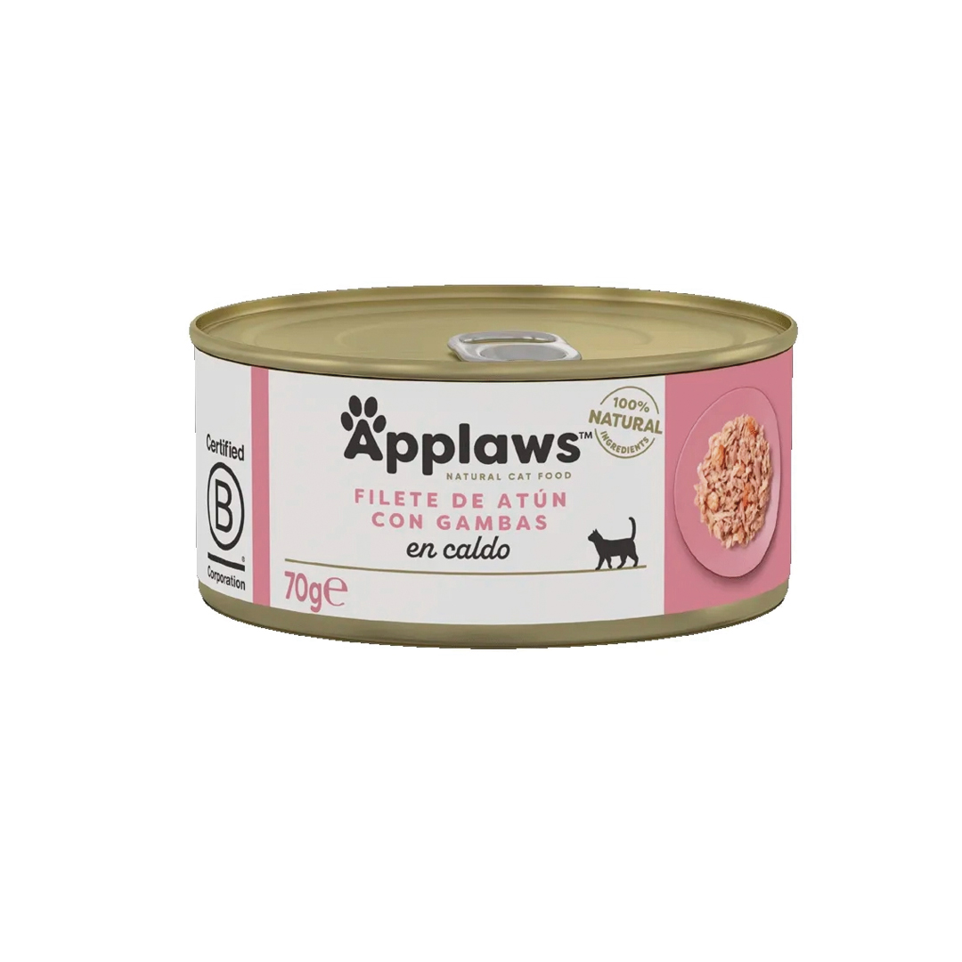 Applaws Atún con Gambas en Caldo 70 gr Applaws Atún con Gambas en Caldo 70 gr, alimento húmedo complementario para gatos