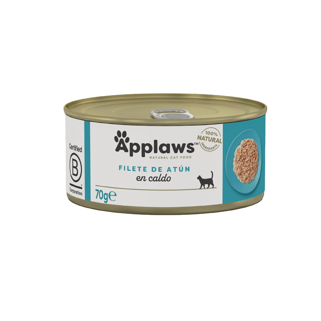 Applaws filetes de atún en caldo 70 gr Applaws filetes de atún en caldo 70 gr, alimento húmedo complementario para gatos