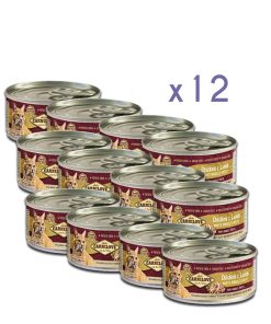 PELUCHOS-MASCOTAS-CARNILOVE-POLLO-Y-CORDERO-PARA-GATO-ADULTO-PACK-12