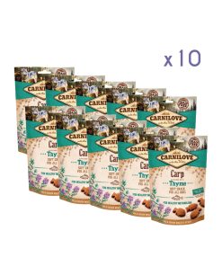 PELUCHOS-MASCOTAS-CARNILOVE---SNACKS-DE-CARPA-CON-TOMILLO-SEMIHÚMEDOS-PACK-10