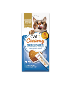 Catit Creamy Snack de Salmón y Gambas para gatos