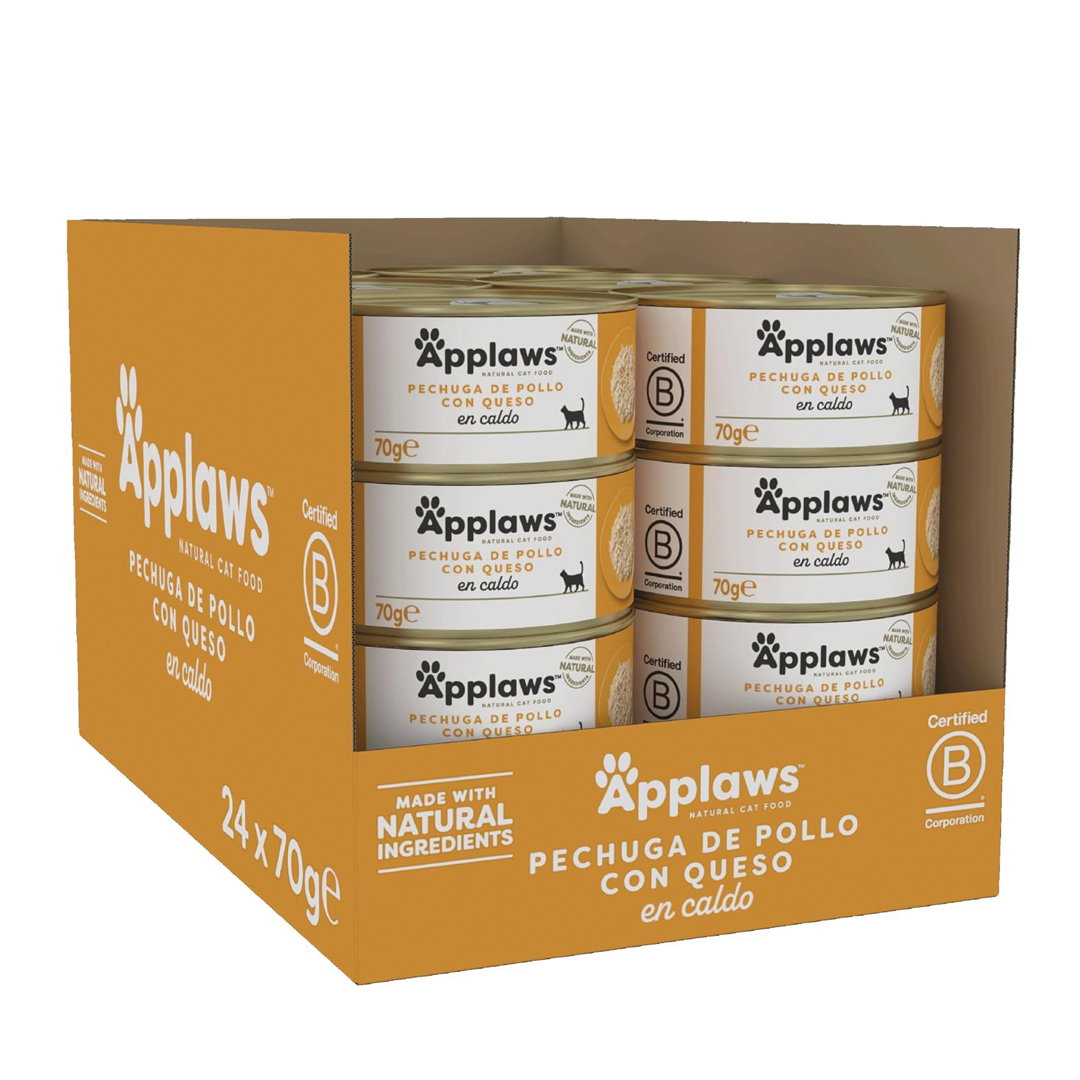 Applaws Pollo con Queso en Caldo 70 gr caja completa Applaws Pollo con Queso en Caldo 70 gr caja completa