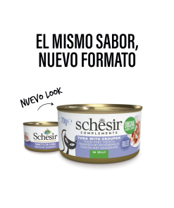 PELUCHOS-MASCOTAS-SCHESIR---ATÚN-CON-MERO-EN-GELATINA-FORMATO-NUEVO