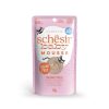 Alimento húmedo para gatitos pequeños tipo mousse, receta de salmón y pollo, de la marca schesir