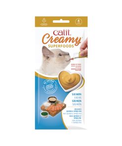 PELUCHOS-MASCOTAS-CATIT-CREAMY-SUPERFFOOD-SALMÓN-CON-QUINOA-Y-ESPIRULINA