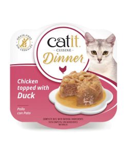 Alimento húmedo para gatos receta de pollo con pato de la amrca catit