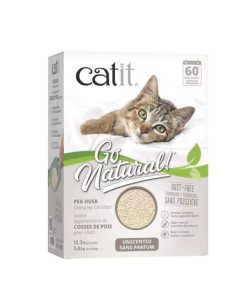 Lecho sanitario vegetal para gatos hecho con cáscara de guisante sin aroma, de la marca catit