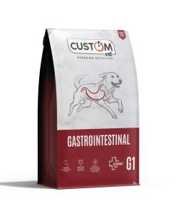Pienso de gama veterinaria para perros con problemas gastrointestinales de la marca custom, receta gastrointestinal