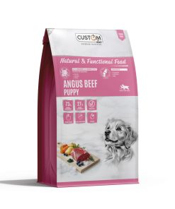 pienso para cachorros de la marca custom, receta de ternera angus