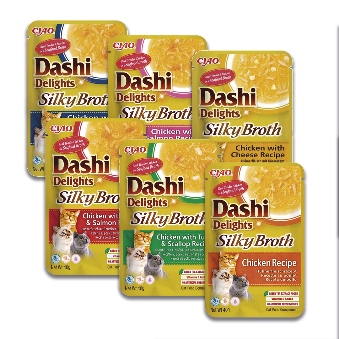 Multipack-Dashi-Silky-Broth-(Sopas) Multipack de todas las recetas de dashi silky broth para gatos a un precio económico