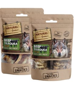 snack de tráquea de ternera deshidratada para perros de Natural Greatness