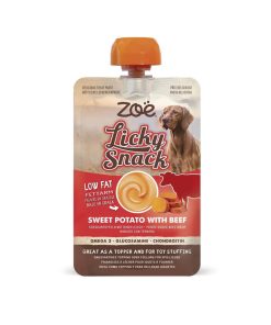 Zoë Licky Snack de Boniato con ternera, snacks en crema fácil de digerir para perros