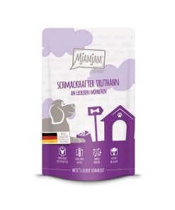 MjAMjAM Paté de Pavo con Zanahorias, alimento húmedo completo para perro