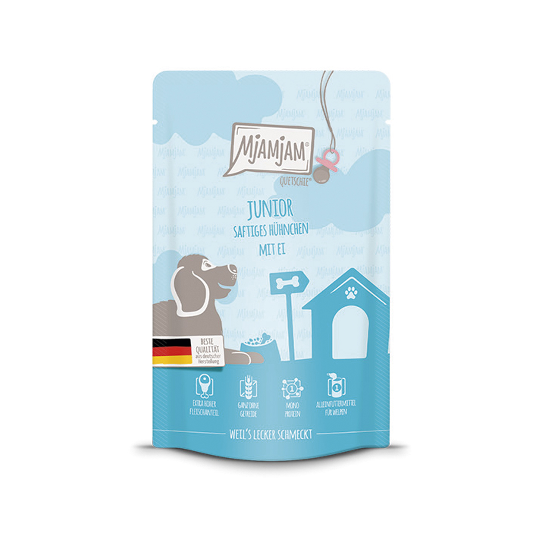 MjAMjAM Puppy Paté de Pollo con Huevo MjAMjAM Puppy Paté de Pollo con Huevo, alimento húmedo completo para perros cachorros y junior