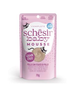 Schesir baby mousse Pollo con hígado, alimento húmedo para gatitos