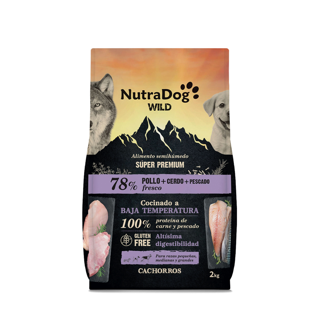 Nutradog Wild Puppy Pienso Semihúmedo Pollo, Cerdo y Pescado Nutradog Wild Puppy Pienso Semihúmedo Pollo, Cerdo y Pescado para cachorros