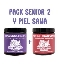 Pack Senior Hongos 2 + Piel sana - InmunoChaga (75 gr) + Reishi logevity (75 gr)