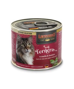 Leonardo Paté Ternera y Venado con Boniato, alimento húmedo completo para gatos