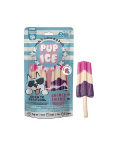 Pup Ice Polos Rocket de fresa y arándano, snack helado para perros