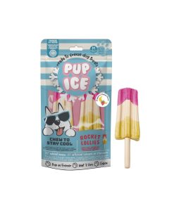 Pup Ice Polos Rocket de fresa y plátano, sanck helado para perros