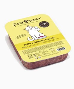 Puromenu Menú Pollo y salmón Delicat , alimento natural cocinado para gatos