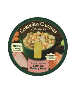 Wild Balance Cazuela casera de Salmón, pollo y pera, alimento húmedo completo para perros